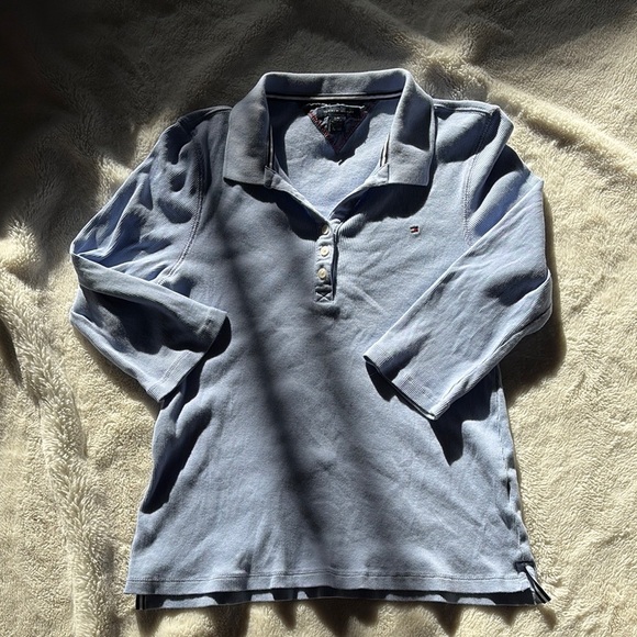 Tommy Hilfiger Blue Polo Top | Classic Fit | Preppy Y2K Style - Picture 1 of 6